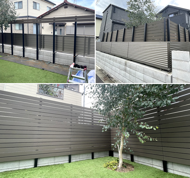 アルミ60角支柱2100mmNEW （2.1mm厚） マットブラック - エコウッド